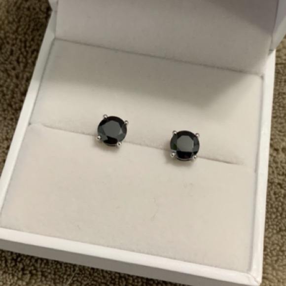 10k 2 Carat Black Diamond Moissanite Earrings - Picture 9 of 14